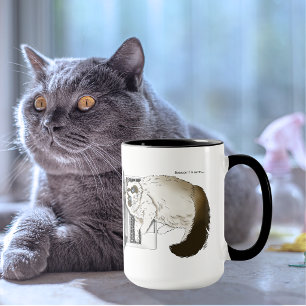 Taza Gato esponjoso Ragdoll Lavanda Portátil Divertido