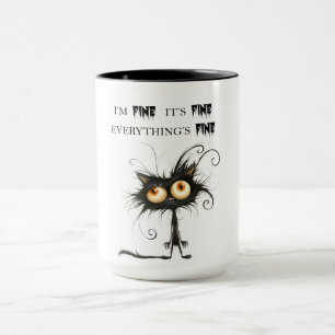 Taza Gato Estresado Estoy Bien Está Bien Todo Está Bien