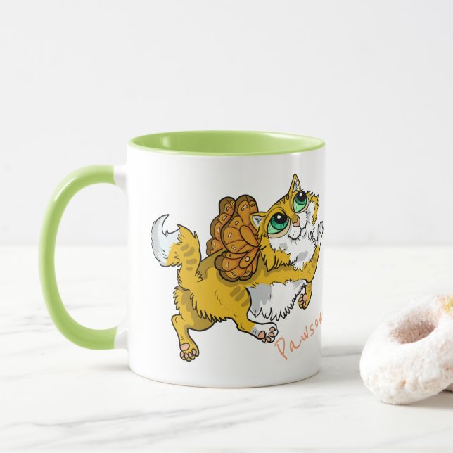 Taza ¡Gato Fairy Pawsome! (Con donut)