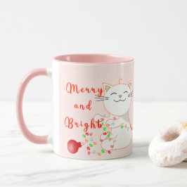 Taza Gato feliz jugando con luz LED | Navidades de cort