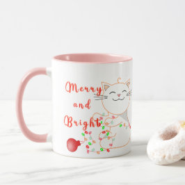 Taza Gato feliz jugando con luz LED | Navidades de cort