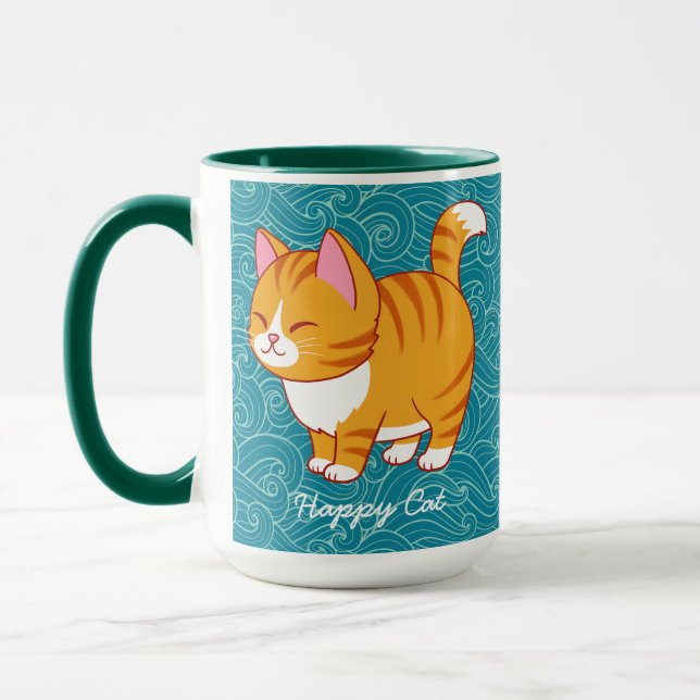 Taza Gato feliz personalizado (Izquierda)