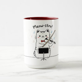 Taza Gato Fúnebre Violinista Músico