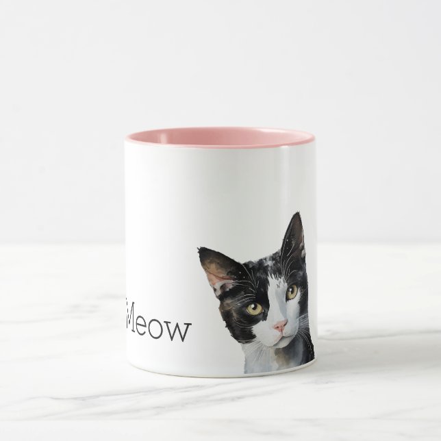 Taza Gato gatito blanco negro (Centro)