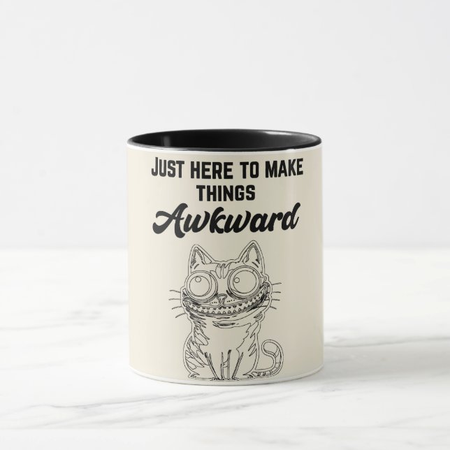 Taza Gato gracioso - Acá solo para hacer las cosas incó (Centro)