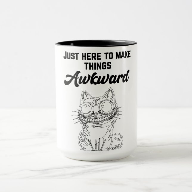 Taza Gato gracioso - Acá solo para hacer las cosas incó (Centro)