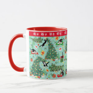 Taza Gato gracioso destroza Personalizado de árbol de N