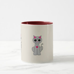 Taza Gato gris lindo