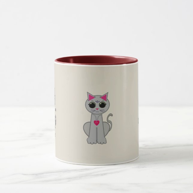 Taza Gato gris lindo (Centro)