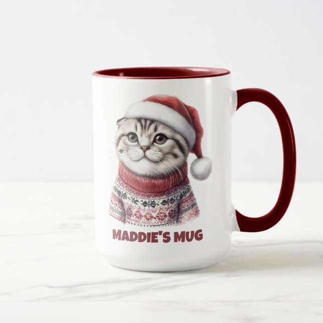 Taza Gato gris lindo gato gatito gatito gatito gatito g (Derecha)