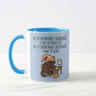 Taza Gato gruñón divertido Oficina Humor Trabajo Frase