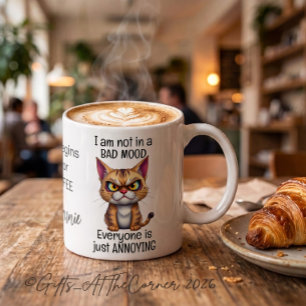 Taza Gato Gruñón La Vida Comienza Después del Café Fras