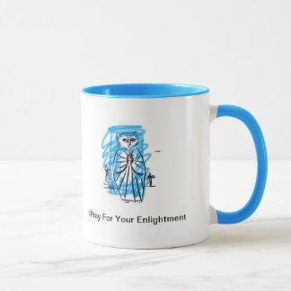 Taza Gato Guru - ruego para su Enlightment