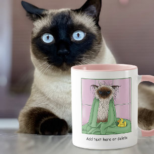 Taza Gato Himalayo Siames Grumpy en el Baño Divertido R
