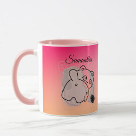 Taza Gato juguetón personalizado con yarn