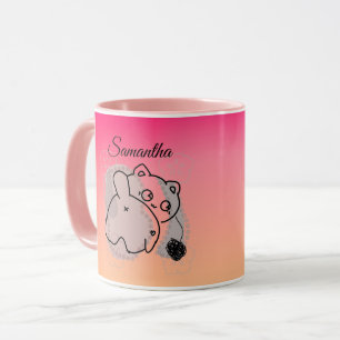 Taza Gato juguetón personalizado con yarn