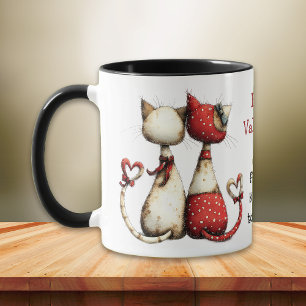 Taza Gato Kool Lindo Día de San Valentín 