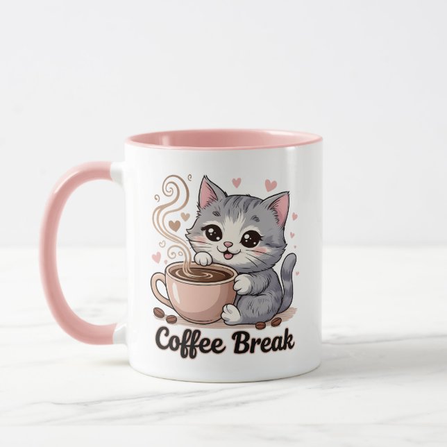 Taza Gato lindo - Descanso de café - (Izquierda)