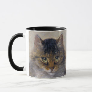 Taza Gato Louis Wain en flores con una casa en la espal