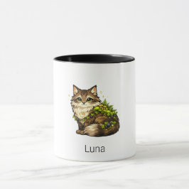 Taza Gato Maine Coon Lindo Nombre Personalizado Dos Ton