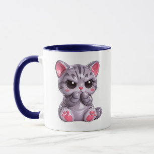 Taza Gato Malhumorado Brillante Cute