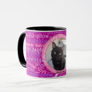 Taza Gato Mamá Foto Word Cloud Valentine