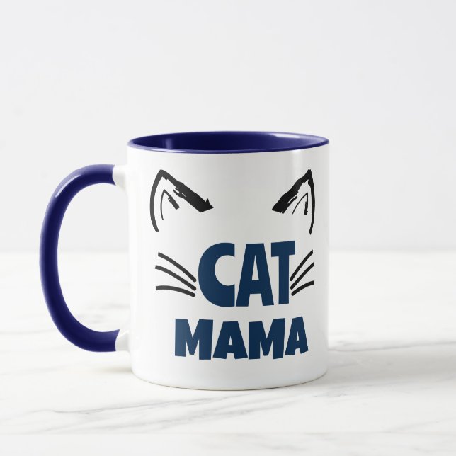 Taza Gato Mamá, mascota ama al gato Mamá diseño gráfico (Izquierda)