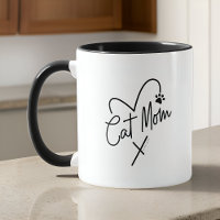 Gato Mamá moderna y lúdica tipografía y corazón