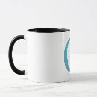 Taza Gato Místico en el Cielo Nocturno de Luna Azul