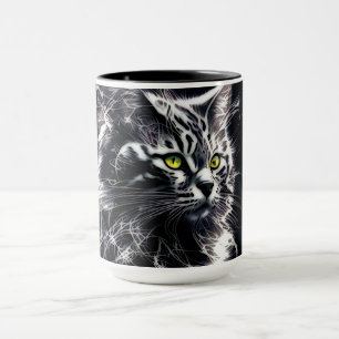 Taza Gato místico: un sorbo de elegancia abstracta