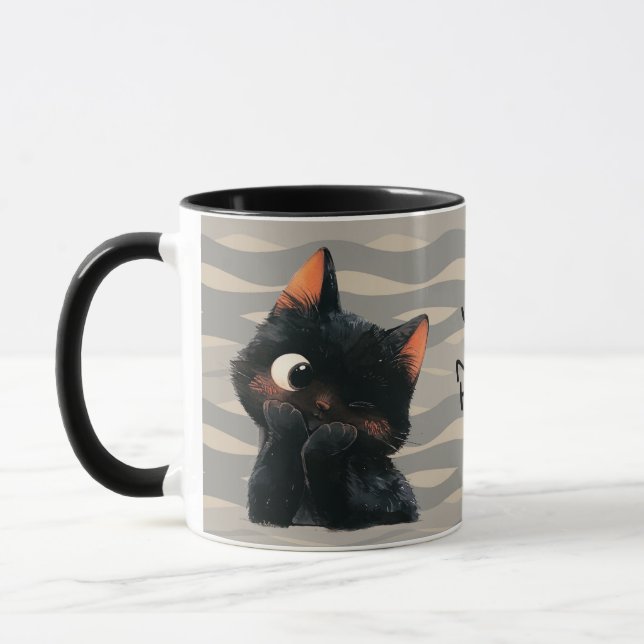 Taza Gato mocoso negro (Izquierda)