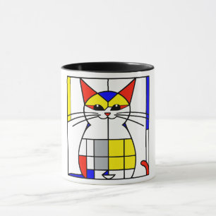 Taza Gato mondriano