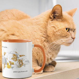 Taza Gato Naranja Jengibre Papel Higiénico Divertido Ve