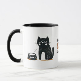 Taza Gato negro caprichoso manifiesto tazón de comida c