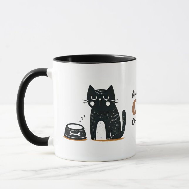 Taza Gato negro caprichoso manifiesto tazón de comida c (Izquierda)