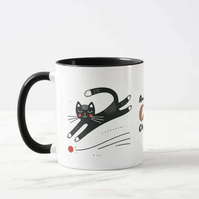 Taza Gato negro captando el punto rojo (Izquierda)