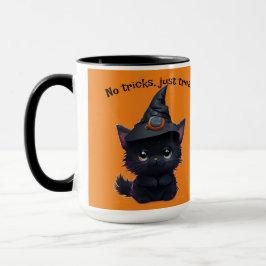 Taza Gato negro chiflado de Halloween
