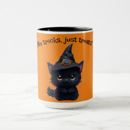 Taza Gato negro chiflado de Halloween