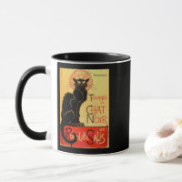 Gato negro de Art Nouveau Le Chat Noir del vintage