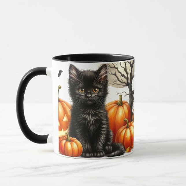 Taza gato negro de Halloween (Izquierda)