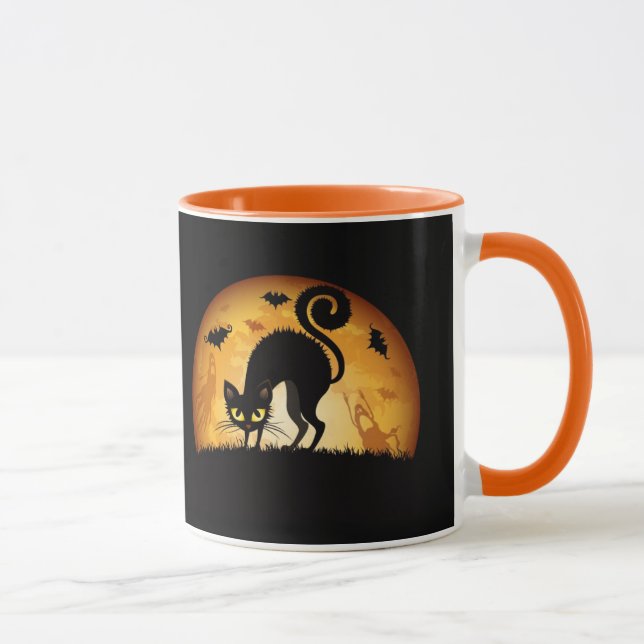 Taza Gato negro de Halloween (Derecha)