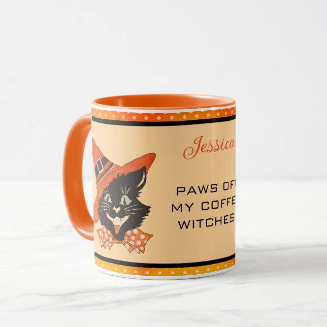 Taza Gato negro de Halloween - Despierta las brujas de  (Anverso izquierdo)