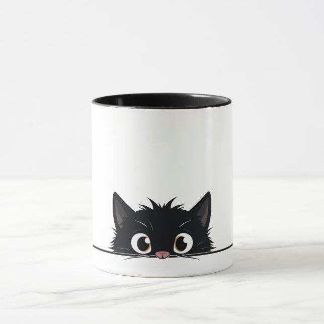 Taza Gato negro de peinado suave (Centro)
