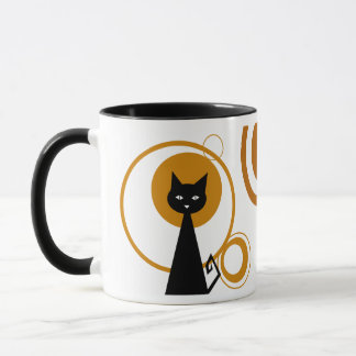 Taza Gato negro en la luz de la luna