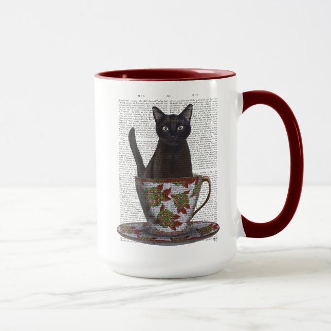Taza Gato negro en la televisión (Derecha)