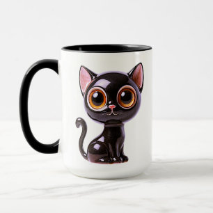 Taza Gato negro estilizado sentado
