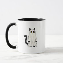 Gato Negro Fantasma Divertido Halloween