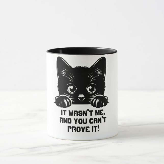 Taza Gato negro lindo con cita graciosa (Centro)