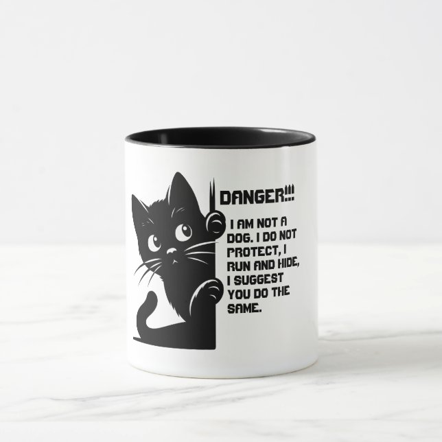 Taza Gato negro lindo con cita graciosa (Centro)