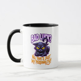 Taza Gato negro mala suerte personalidad divertida sarc